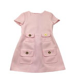 Elisabetta Franchi Abito Giromanica Tinta Unita con Bottoni In Contrasto per Bambina EFAB584X ROSA ELISABETTA FRANCHI 