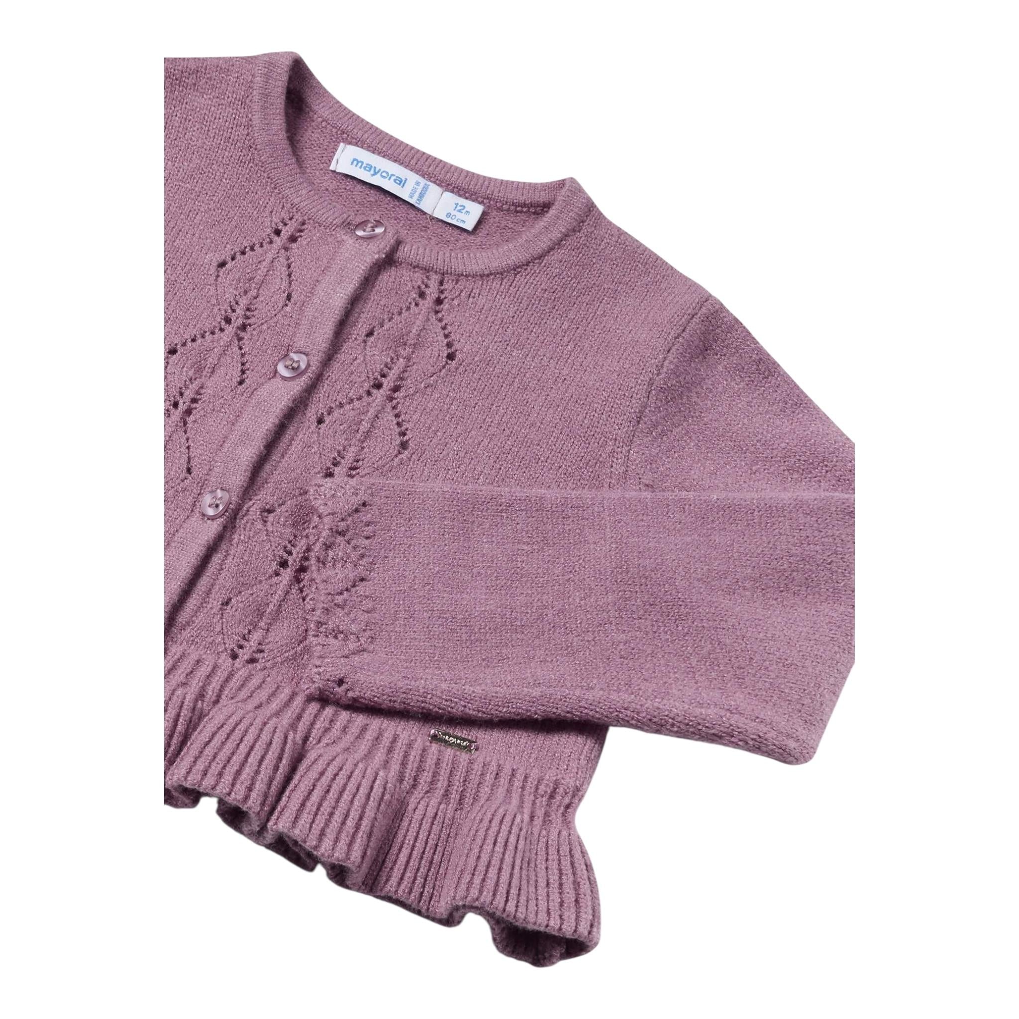 MAYORAL cardigan tinta unita traforato Viola per Neonata 2326XX VIOLA MAYORAL 