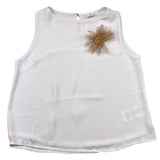 Fun &amp; Fun Plain Sleeveless Shirt With White Applique For Girls