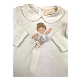 Story Loris Long Sleeve Solid Color Romper With White Headband For Newborn