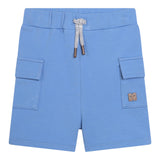 Carre'Ment Beau Bermuda Solid Color With Elastic Waist Light Blue For Newborn