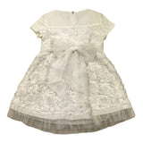 Baby A. Solid Color Half Sleeve Dress with White Appliques for Newborns