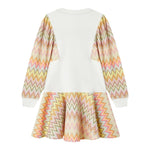 MISSONI abito felpa girocollo tinta unita con maniche e gonna in contrasto Bianco per Bambina MV1A90 BIANCO MISSONI 