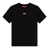 Diesel T-Shirt Girocollo Tinta Unita con Stampa per Bambino J02237X NERO DIESEL 
