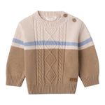 MINI BANDA maglia girocollo bicolore  Beige per Neonato 3A670X BEIGE MINI BANDA 