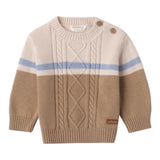 MINI BANDA maglia girocollo bicolore  Beige per Neonato 3A670X BEIGE MINI BANDA 