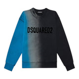 Dsquared2 Solid Color Crewneck Sweatshirt With Multicolor Print For Boys