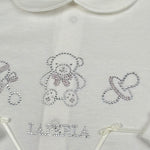 La Perla Tutina tinta unita con Brillantini Bainco per Neonata 73673 BIANCO LA PERLA 