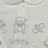 La Perla Tutina tinta unita con Brillantini Bainco per Neonata 73673 BIANCO LA PERLA 