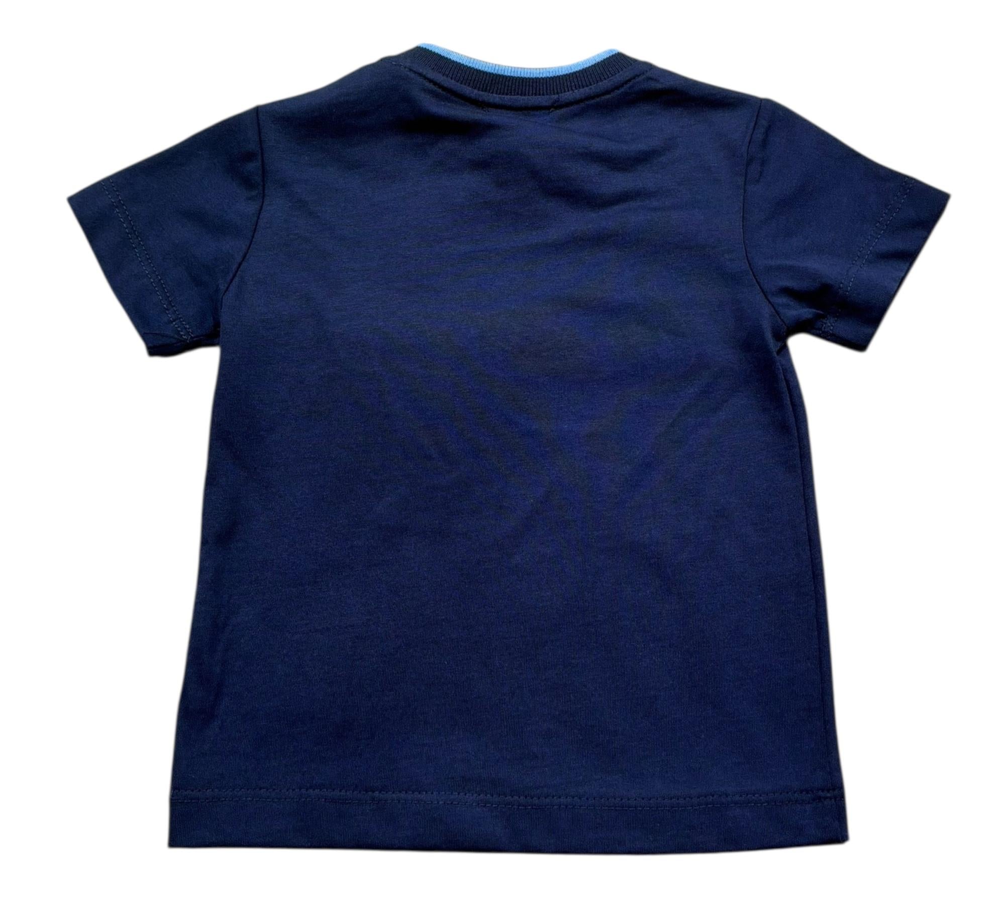Trussardi T-Shirt Girocollo Tinta Unita con Stampa per Neonato TIP26037TS BLU TRUSSARDI 