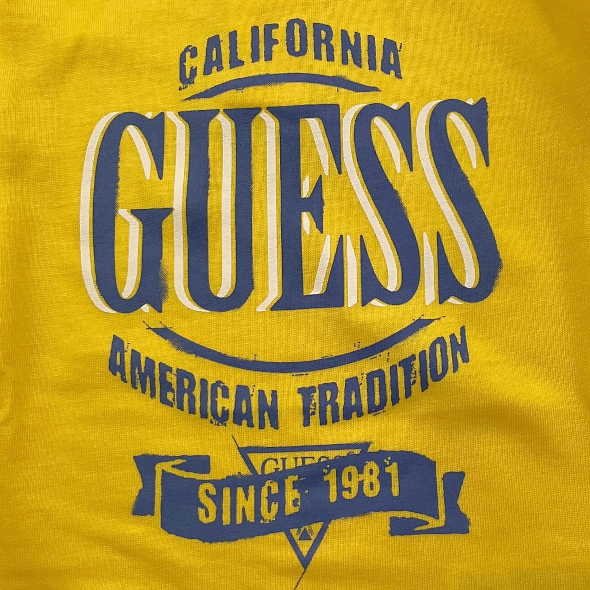 GUESS shirt girocollo tinta unita con stampa Giallo per Neonato N4YI30K8HM4X GIALLO GUESS 