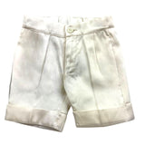 La Stupenderia Solid Color Bermuda Shorts With Elastic Waist Beige For Newborn