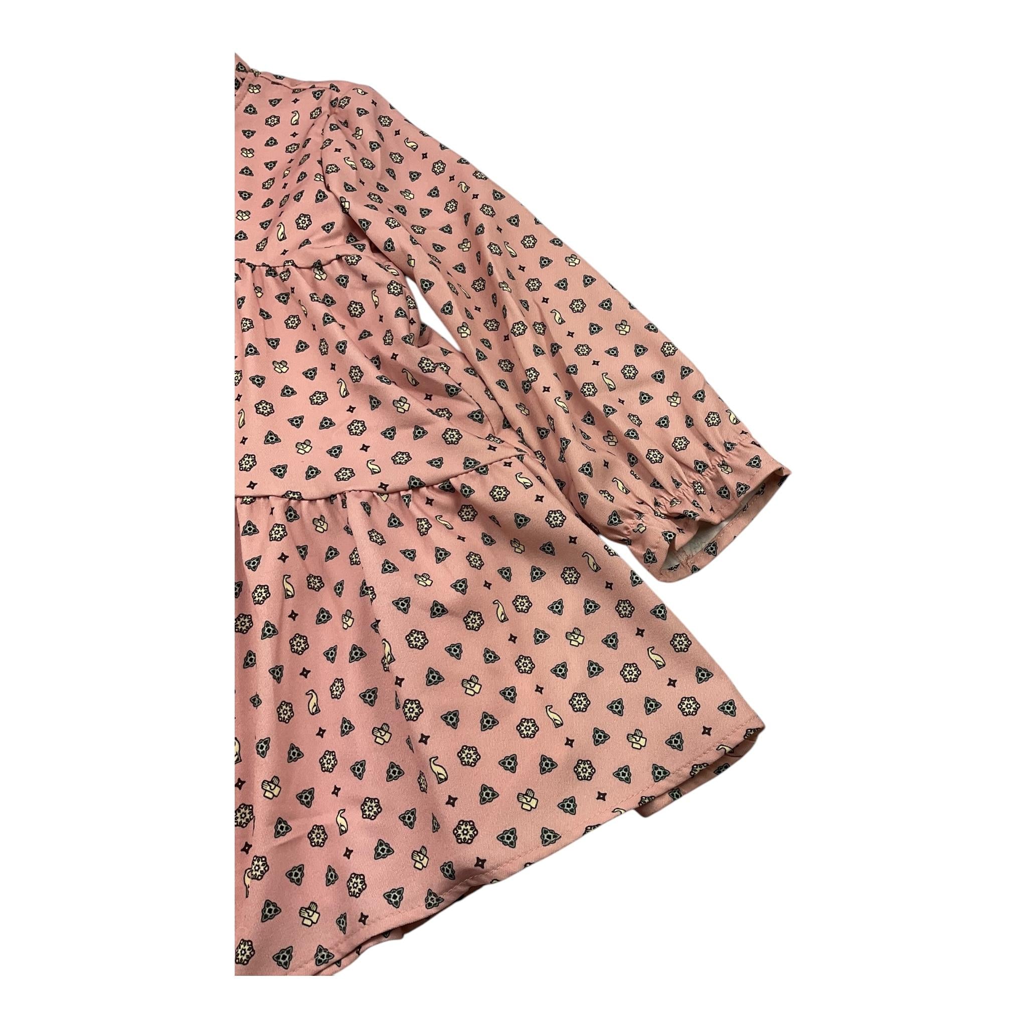 TRUSSARDI abito manica lunga tinta unita con stampe Rosa per Bambina TGA25100VE ROSA TRUSSARDI 