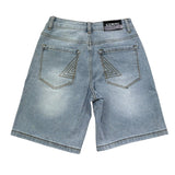 Iceberg Bermuda In Denim Tinta Unita con Stampa per Bambino BMICE5100JX AZZURRO ICEBERG 