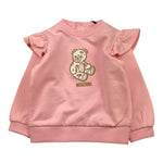 MOSCHINO felpa girocollo tinta unita con stampa logo Rosa per Neonata MDF032 ROSA MOSCHINO 
