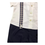 Barcellino Two-Tone Romper Half Sleeve White/Blue For Newborn
