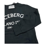 ICEBERG shirt tinta unita con stampa in contrasto Nero per Bambino TSICE5329JX NERO ICEBERG 