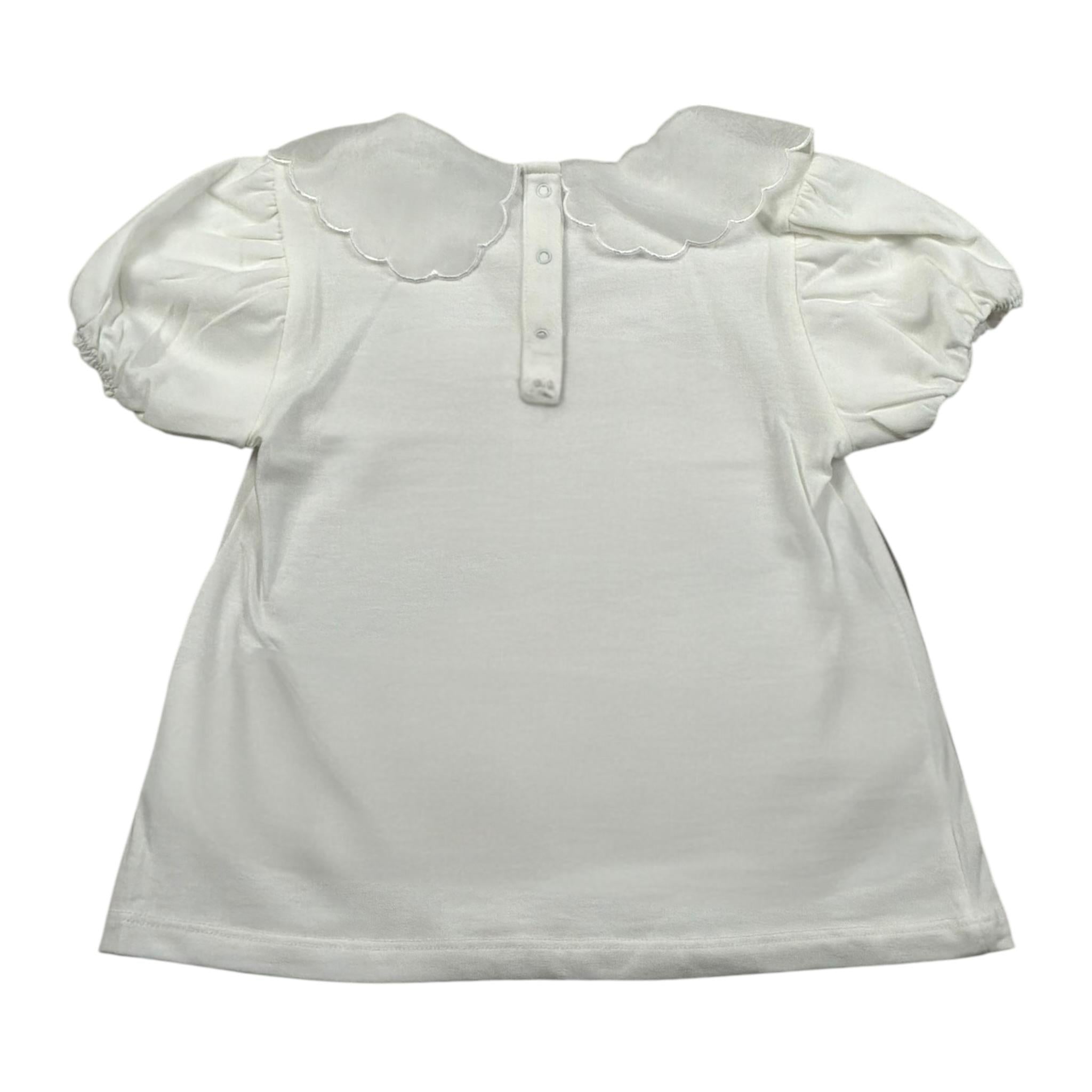 M+E' T-Shirt Tinta Unita con Colletto per Bambina UE1773XX BIANCO M+E' 