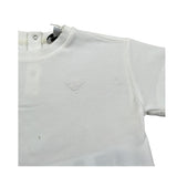 Emporio Armani T-Shirt Girocollo Tinta Unita con Logo per Neonato EB000375 PANNA EMPORIO ARMANI 