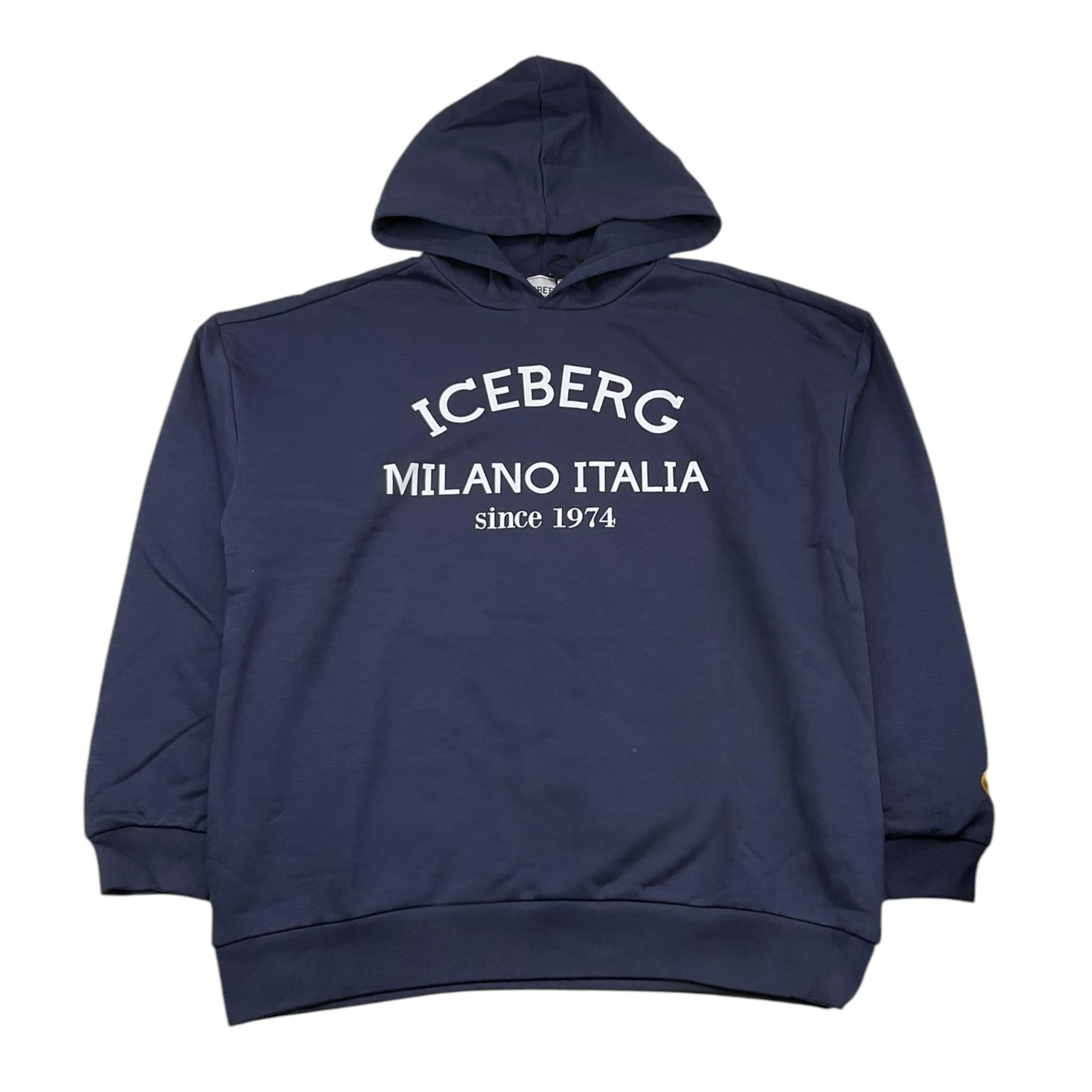 ICEBERG felpa chiusa con cappuccio tinta unita Blu per Bambino MFICE5335J BLU ICEBERG 