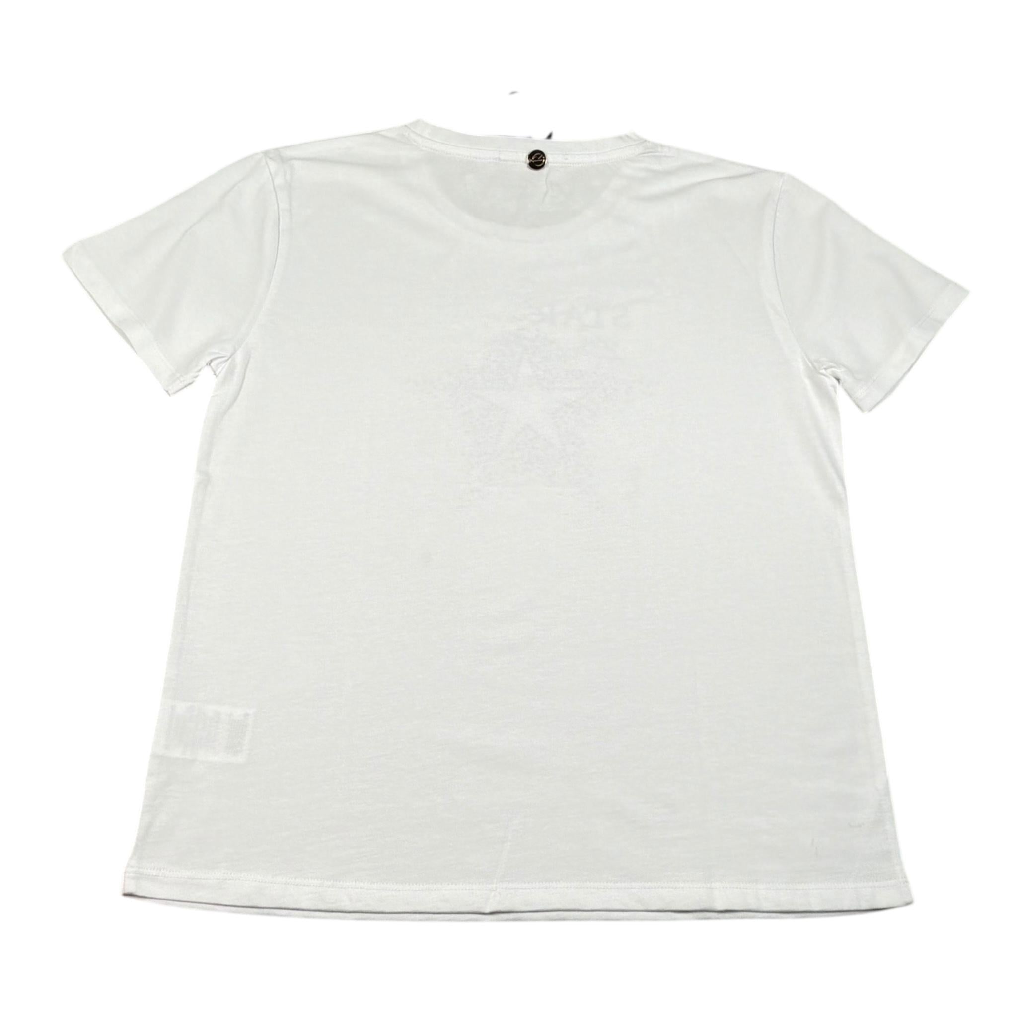 Relish T-Shirt Girocollo Tinta Unita con Stampa per Bambina 18629 BIANCO RELISH 