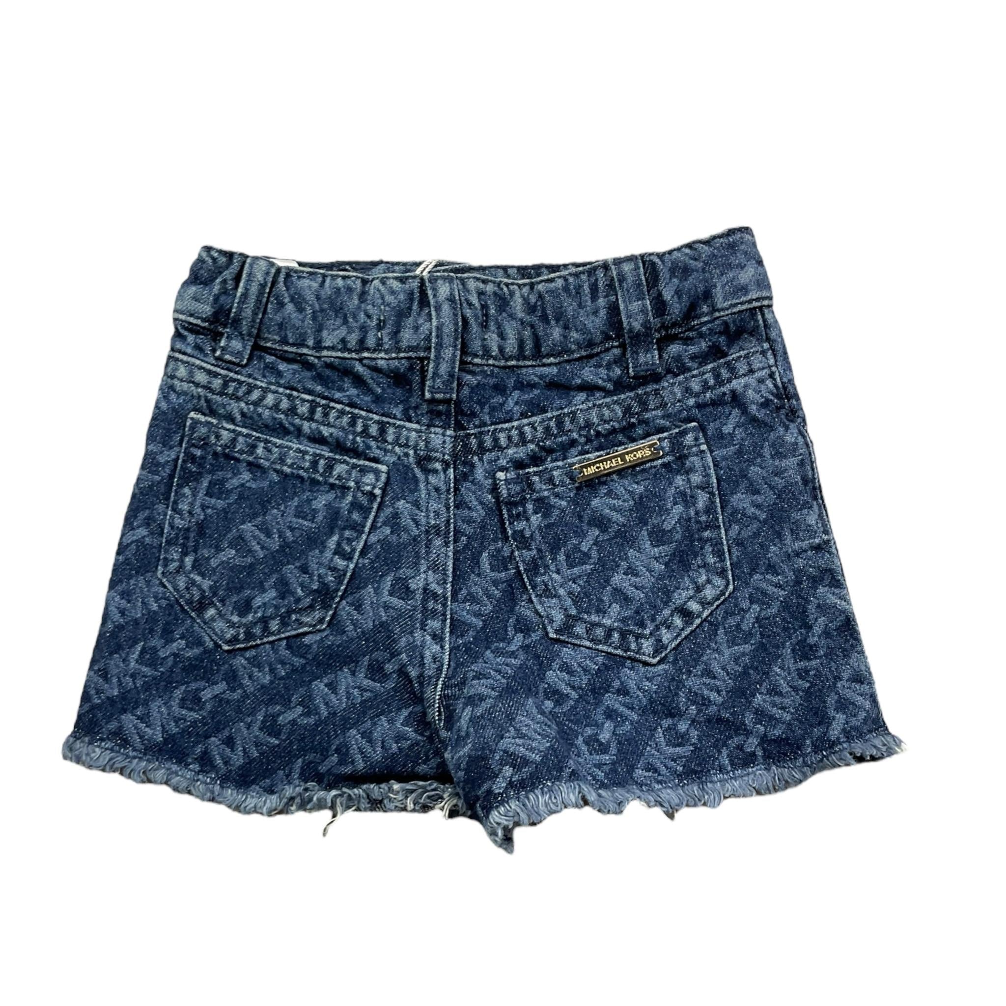 Michael Kors Short In Denim Tinta Unita Logato per Bambina R30056 BLU MICHAEL KORS 