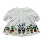 Le Coconne Camicia Mezza Manica Tinta Unita con Stampa per Bambina LCN2074 BIANCO LE COCONNE 