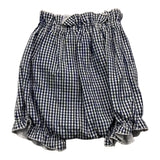 La Stupenderia Checkered Pattern Culotte With Blue Bow For Newborn