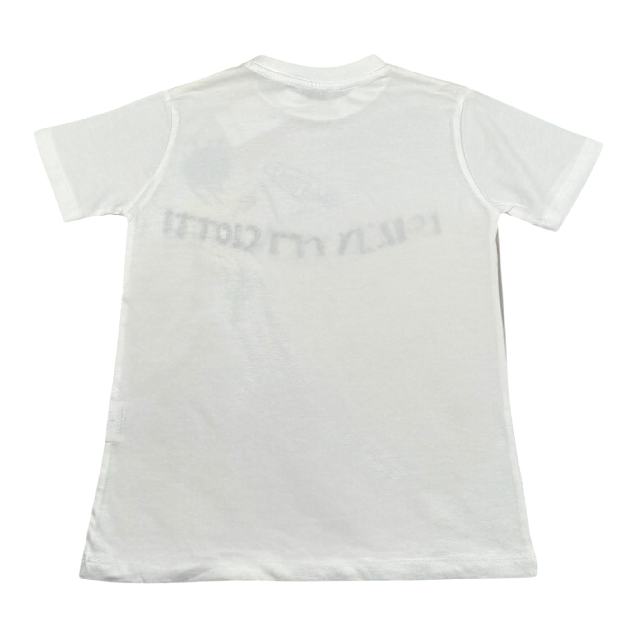 Cesare Paciotti T-Shirt Girocollo Tinta Unita con Stampa per Bambino TSP5106JX BIANCO CESARE PACIOTTI 