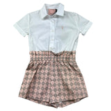 Trussardi Tuta Intera Mezza Manica Bicolore per Bambina TGP26079TU BIANCO/ROSA TRUSSARDI 