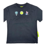 Barrow Kids Solid Color Crew Neck Print T-Shirt Black For Girls