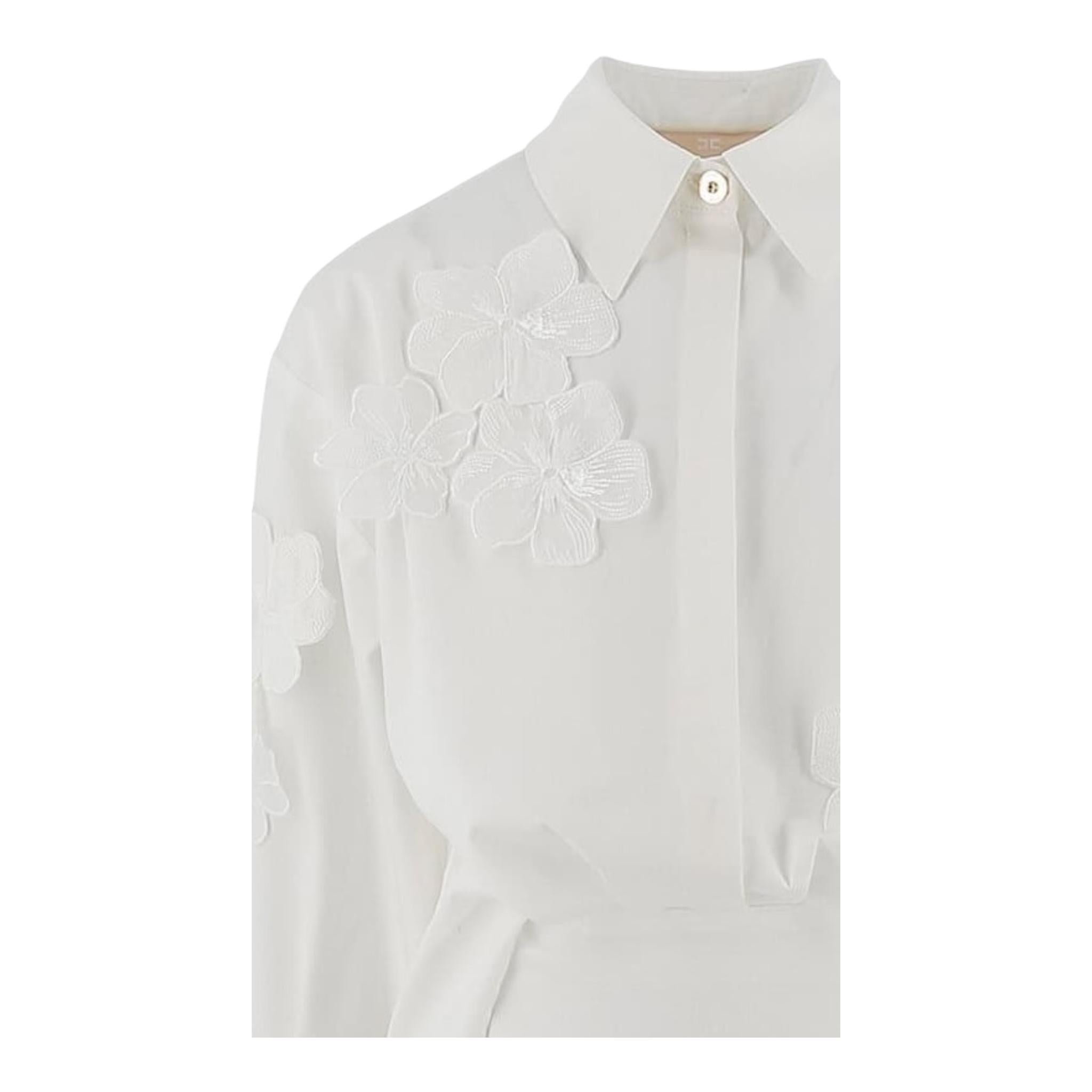 Elisabetta Franchi Abito Tinta Unita con Applicazioni per Bambina EFAB597 BIANCO ELISABETTA FRANCHI 