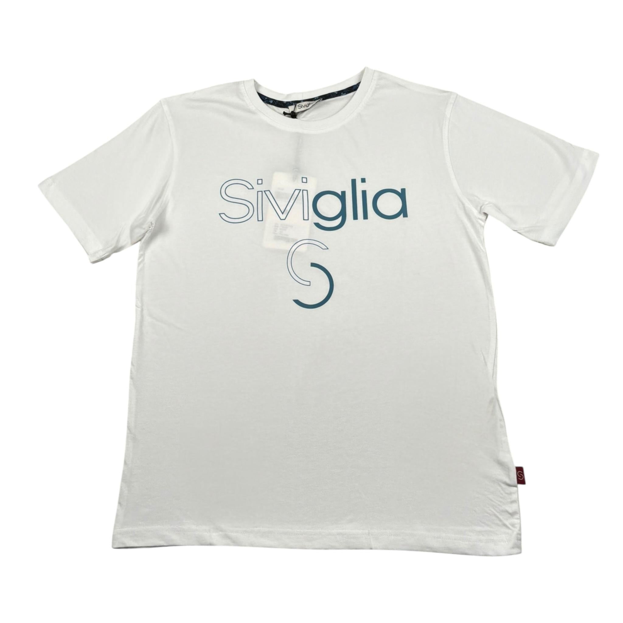 Siviglia T-Shirt Girocollo Tinta Unita con Stampa per Bambino SVJTS17026 BIANCO SIVIGLIA 