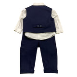 DILU' completo 4 pezzi camicia-papillon-panciotto-pantalone Blu per Neonato I22561 BLU DILU' 
