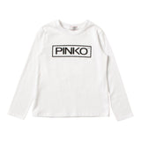 PINKO shirt girocollo tinta unita con logo Bianco per Bambina 028923 BIANCO PINKO 