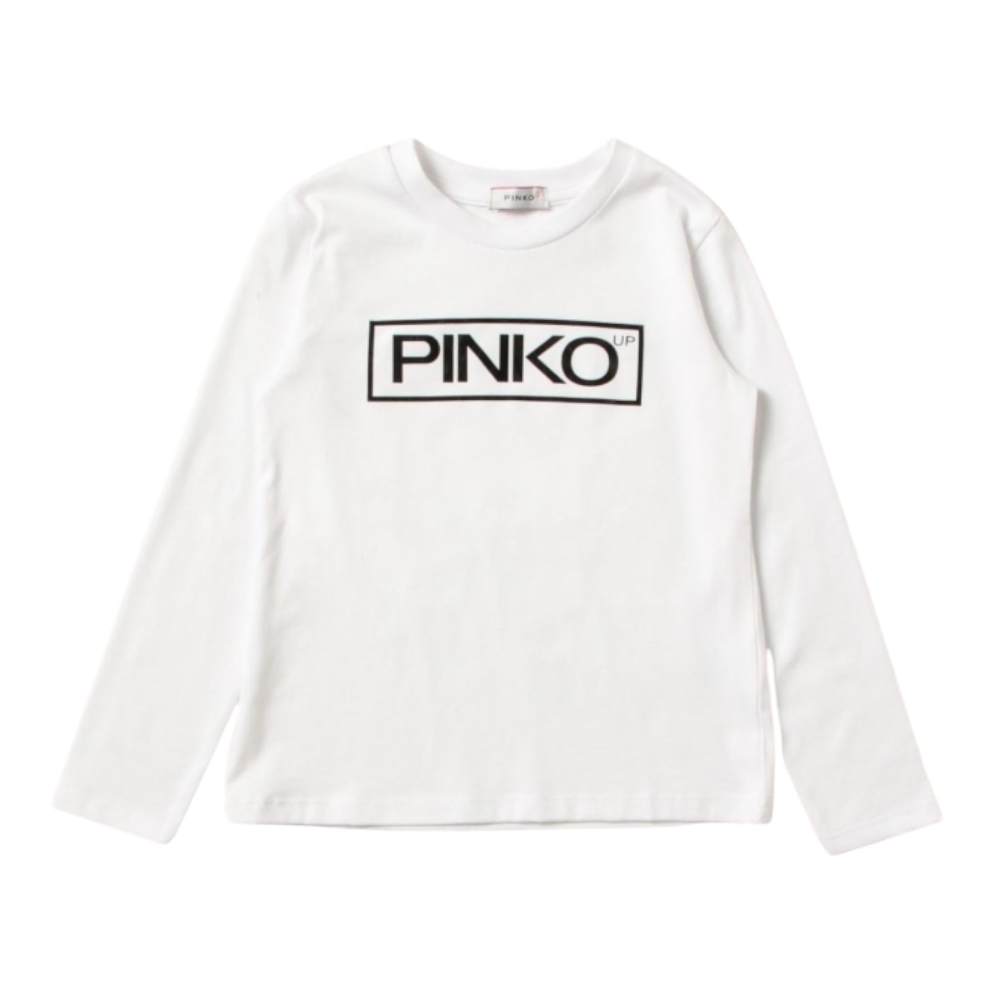 PINKO shirt girocollo tinta unita con logo Bianco per Bambina 028923 BIANCO PINKO 