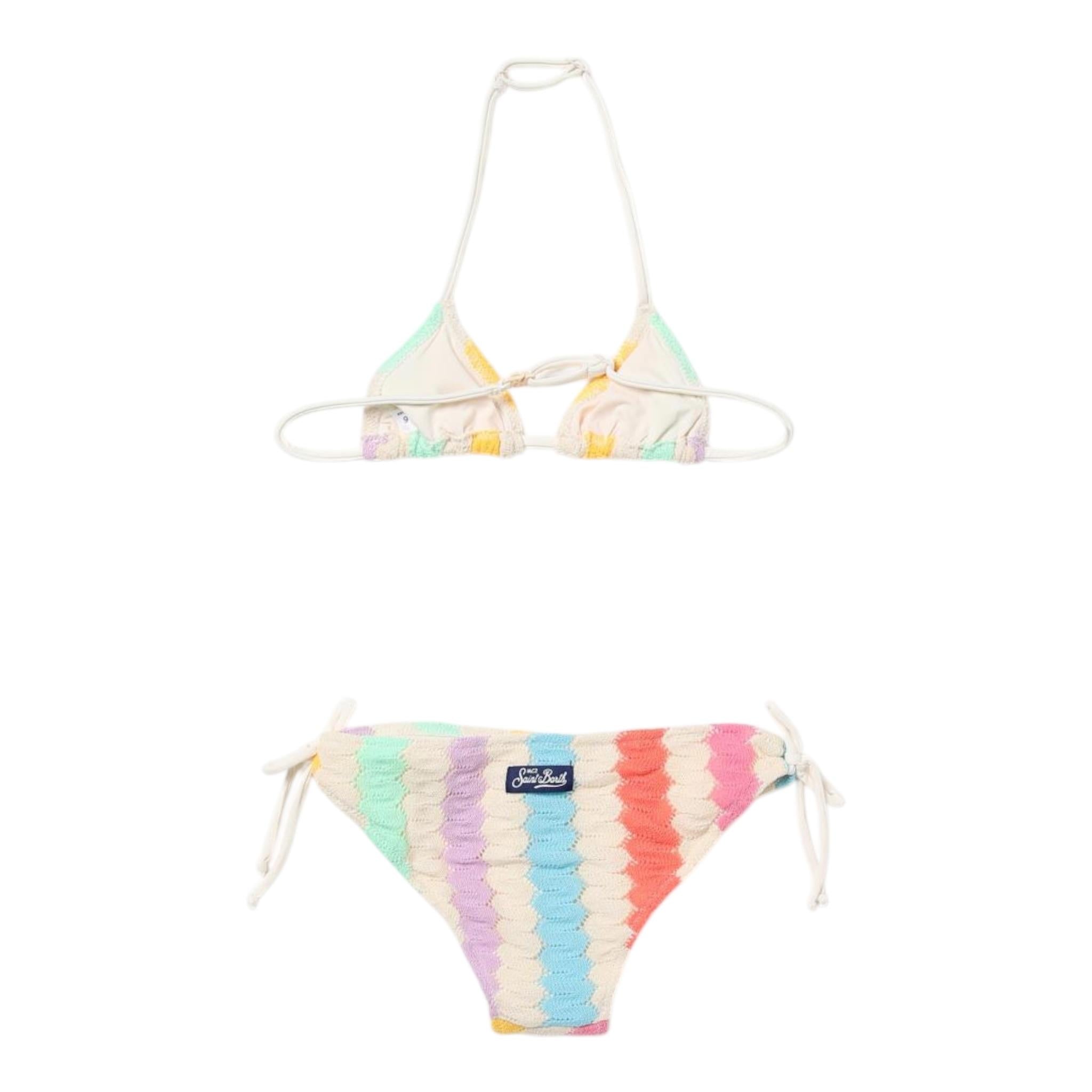 Saint Barth Costume 2 Pezzi Triangolo-Slip Multicolor per Bambina HOL00011 MULTICOLOR SAINT BARTH 