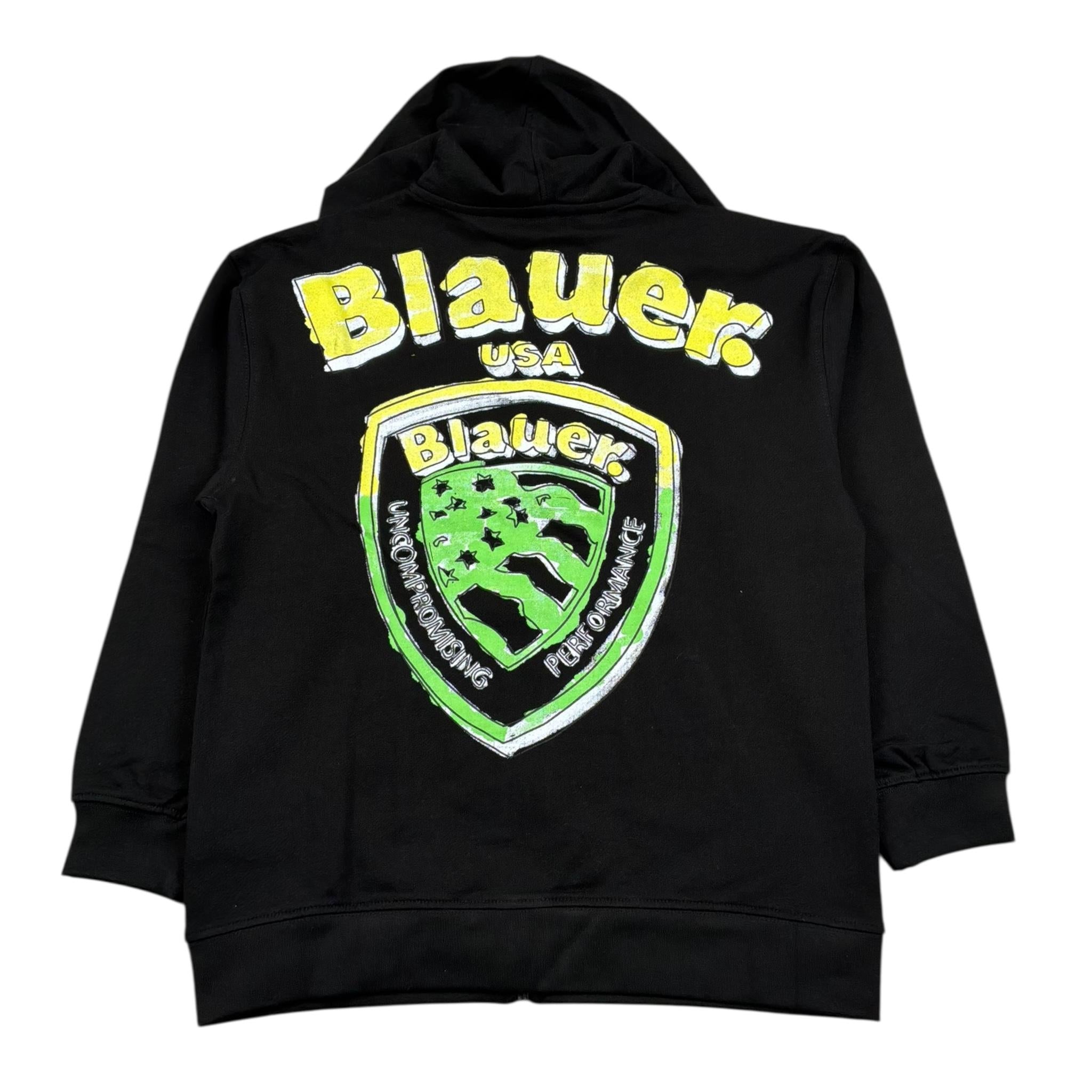 Blauer Felpa con Zip E Cappuccio Tinta Unita con Logo per Bambino 25SBLKF02553 NERO BLAUER 