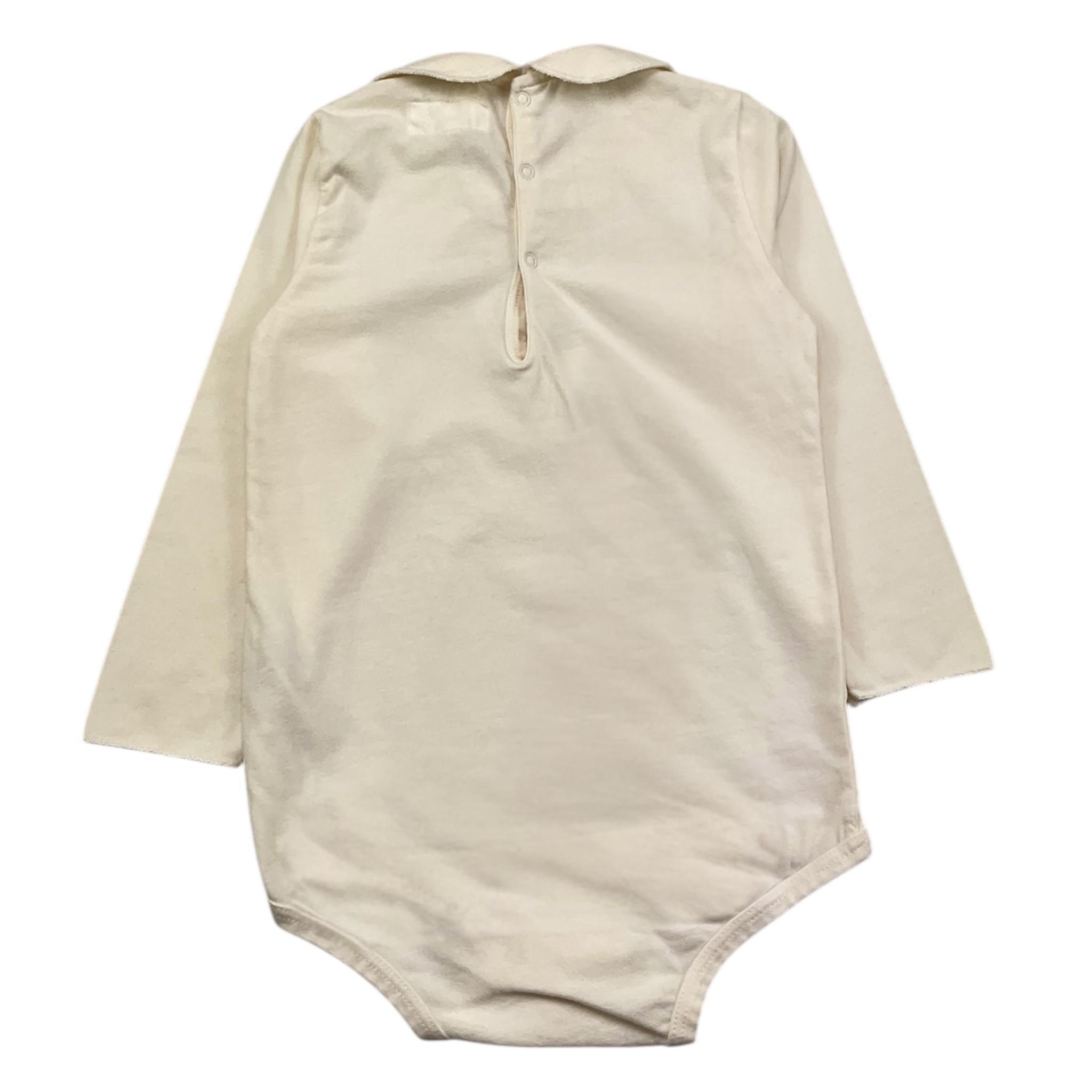 TEDDY E MINOU body manica lunga tinta unita con colletto Panna per Neonato I22BO004M7016 PANNA TEDDY E MINOU 