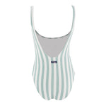 Saint Barth Costume Intero Bicolore con Fantasia A Righe per Bambina CARA001 BIANCO/VERDE SAINT BARTH 