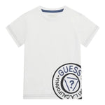 Guess T-Shirt Girocollo Tinta Unita con Stampa per Neonato N5RI15K8HM4N BIANCO GUESS 
