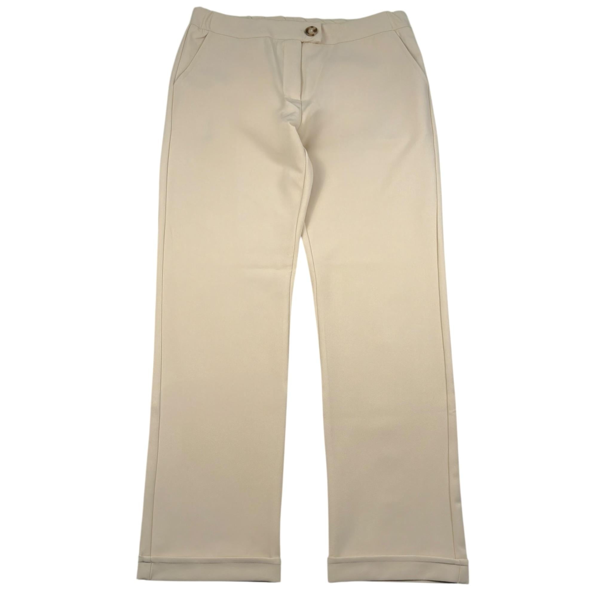 Y-Clu Pantalone Tinta Unita con Elastico In Vita per Bambina Y21012 BEIGE Y-CLU 