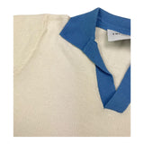 Trussardi Polo Half Sleeve Solid Color with Contrasting Profiles Cream for Boys