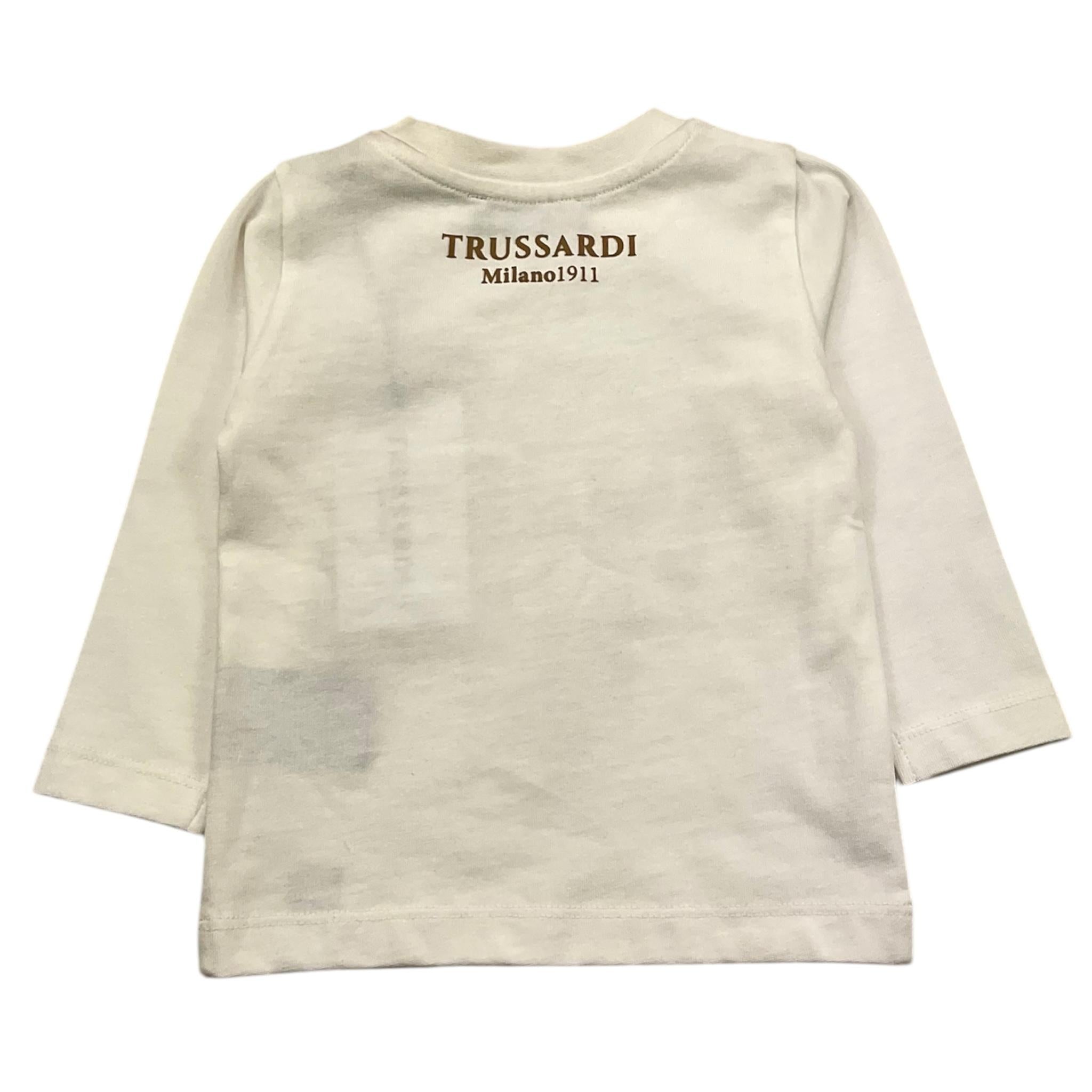 TRUSSARDI shirt girocollo tinta unita con stampa cane Bianco per Neonato TIA25073TS BIANCO TRUSSARDI 