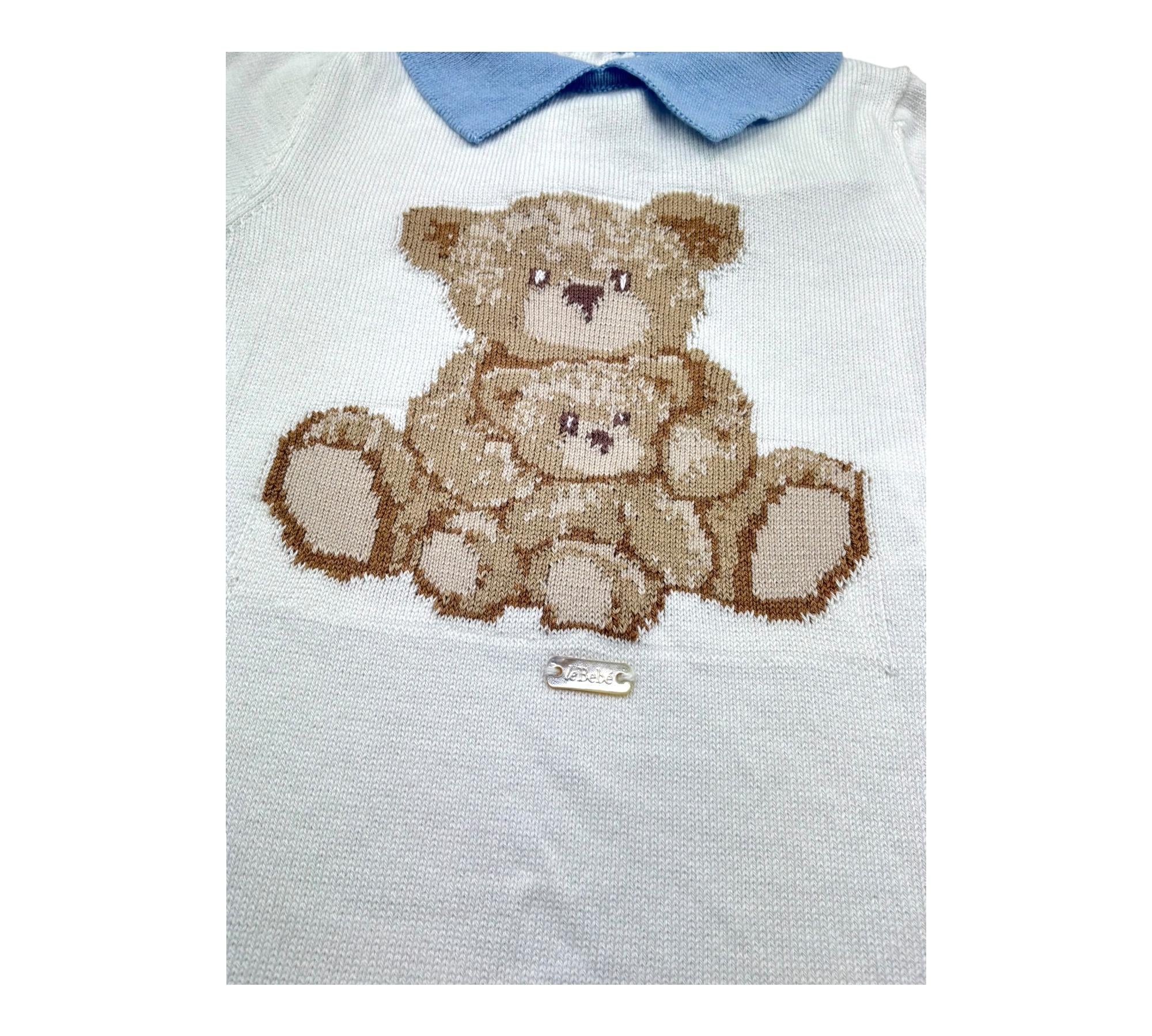 Le Bebe Pagliaccetto Mezza Manica Tinta Unita con Ricami per Neonato LBB5320 BIANCO LE BEBE 