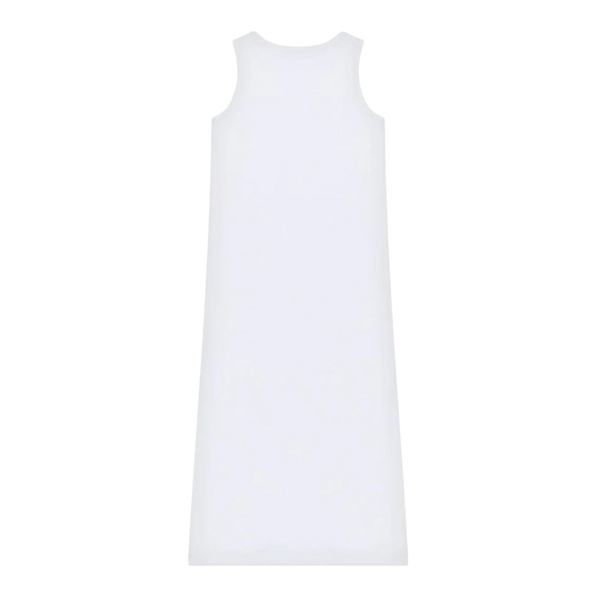 Moschino Abito Giromanica Tinta Unita con Stampa per Bambina HDV0G BIANCO MOSCHINO 