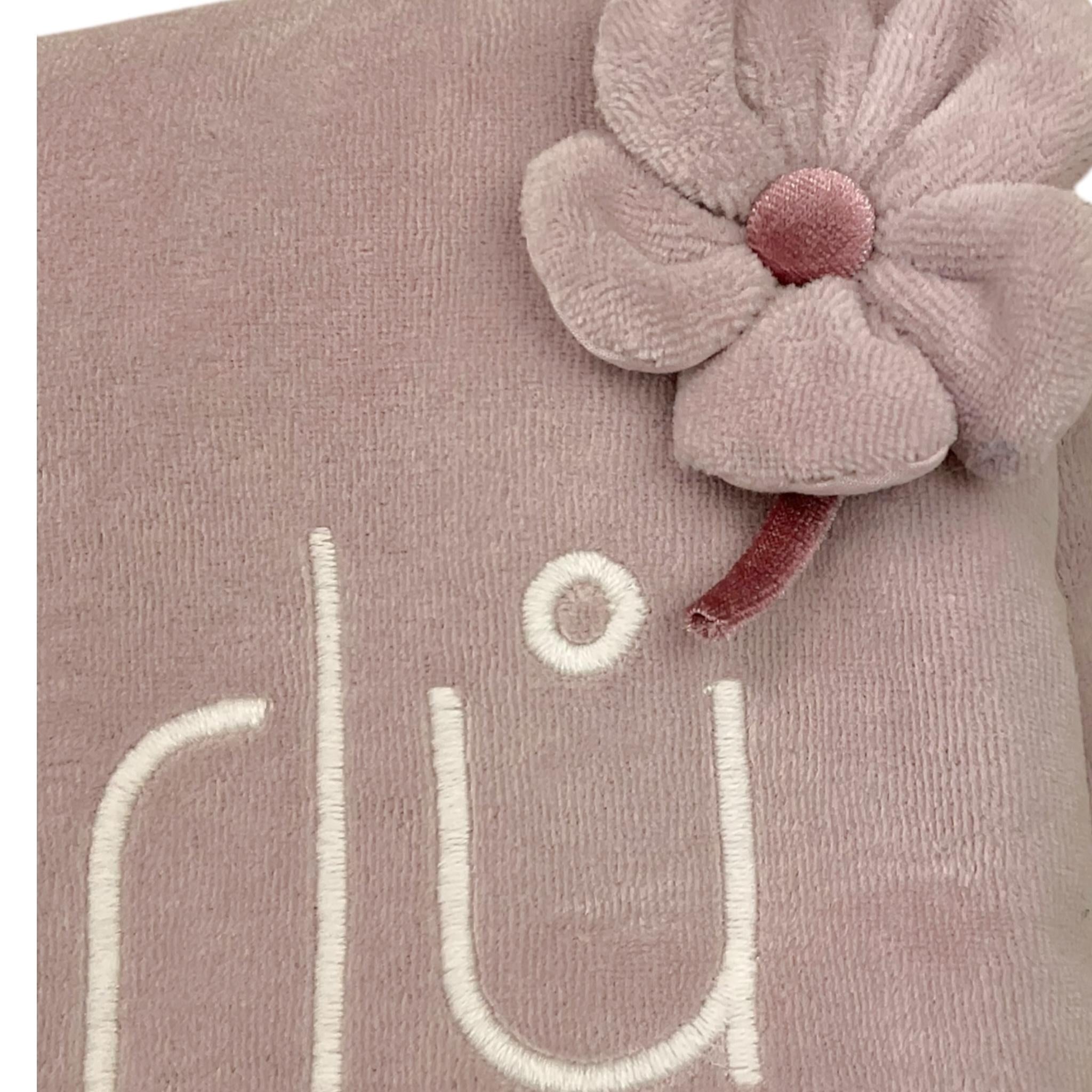 MARLU' coperta tinta unita con applicazioni Rosa per Neonata IB1081 ROSA MARLU' 