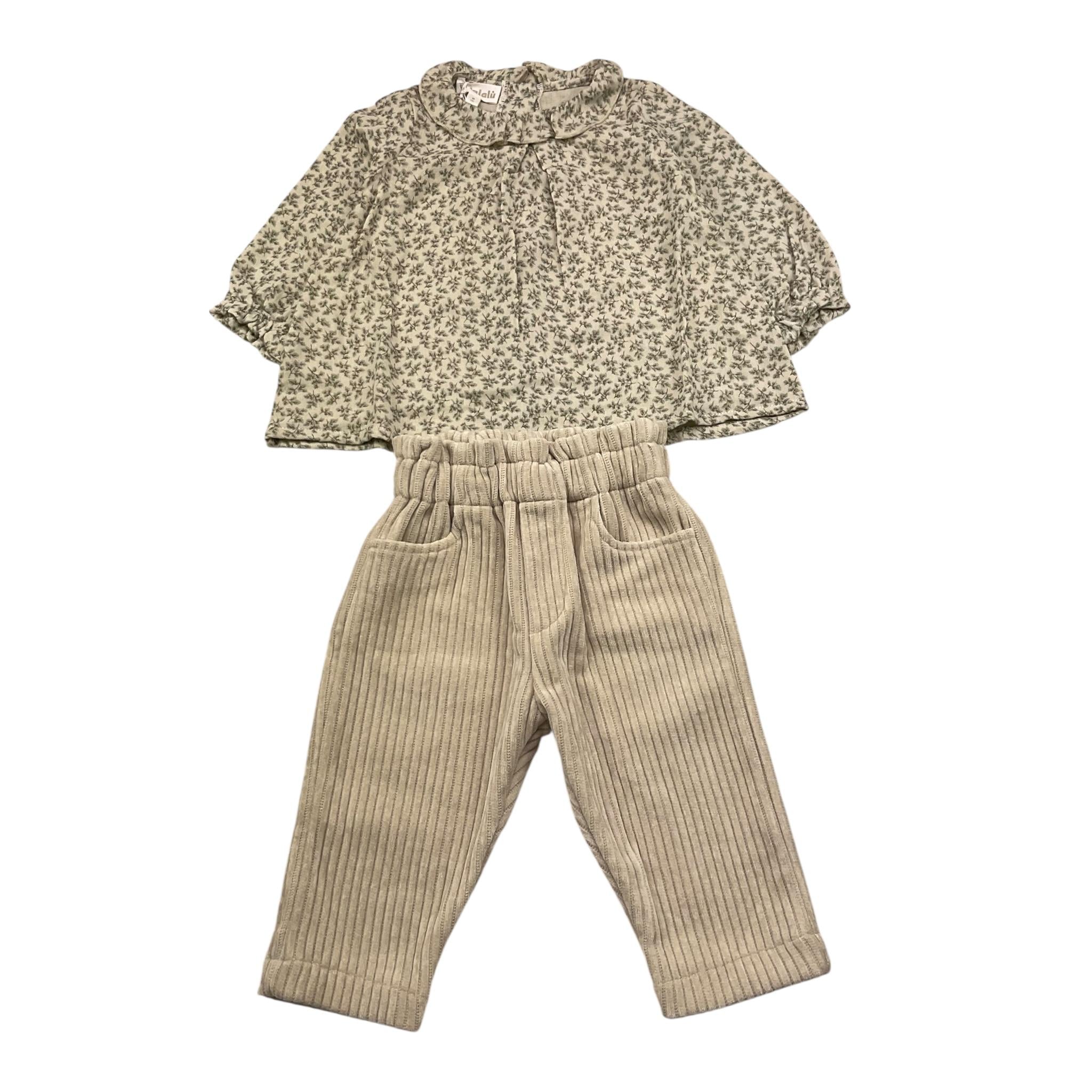 LALALU' completo 2 pezzi camicia-pantalone Beige per Bambina CTL011NJX BEIGE LALALU' 