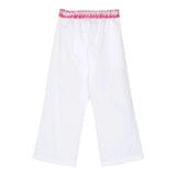 Missoni Plain Palazzo Pants With Contrasting Elastic Waistband White For Girls