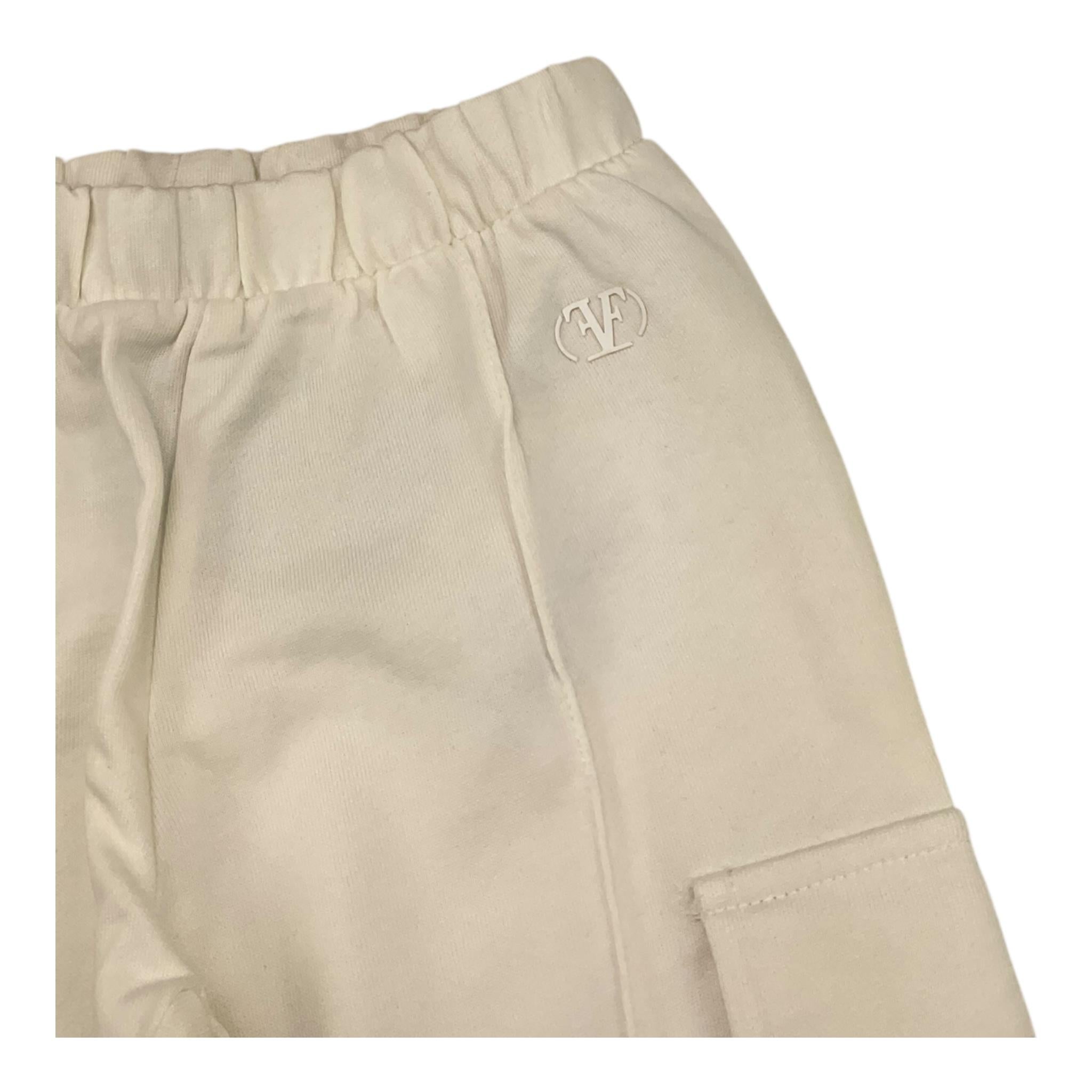 FUN & FUN pantalone tuta tinta unita con logo Bianco per Bambina FJPT000009 BIANCO FUN & FUN 